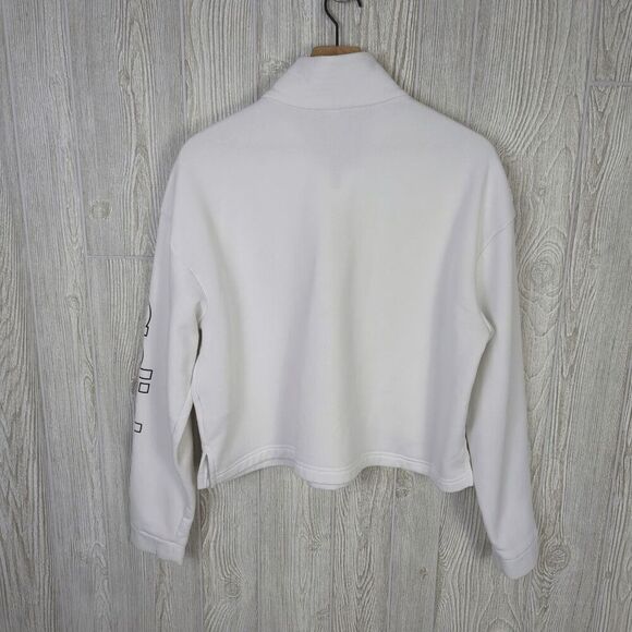 Adidas Collection Prime Green Women's XL Spellout 1/4 Zip Pullover Sweater $100 - Picture 3 of 5